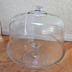 Vintage Glass Cake Dome with Stand